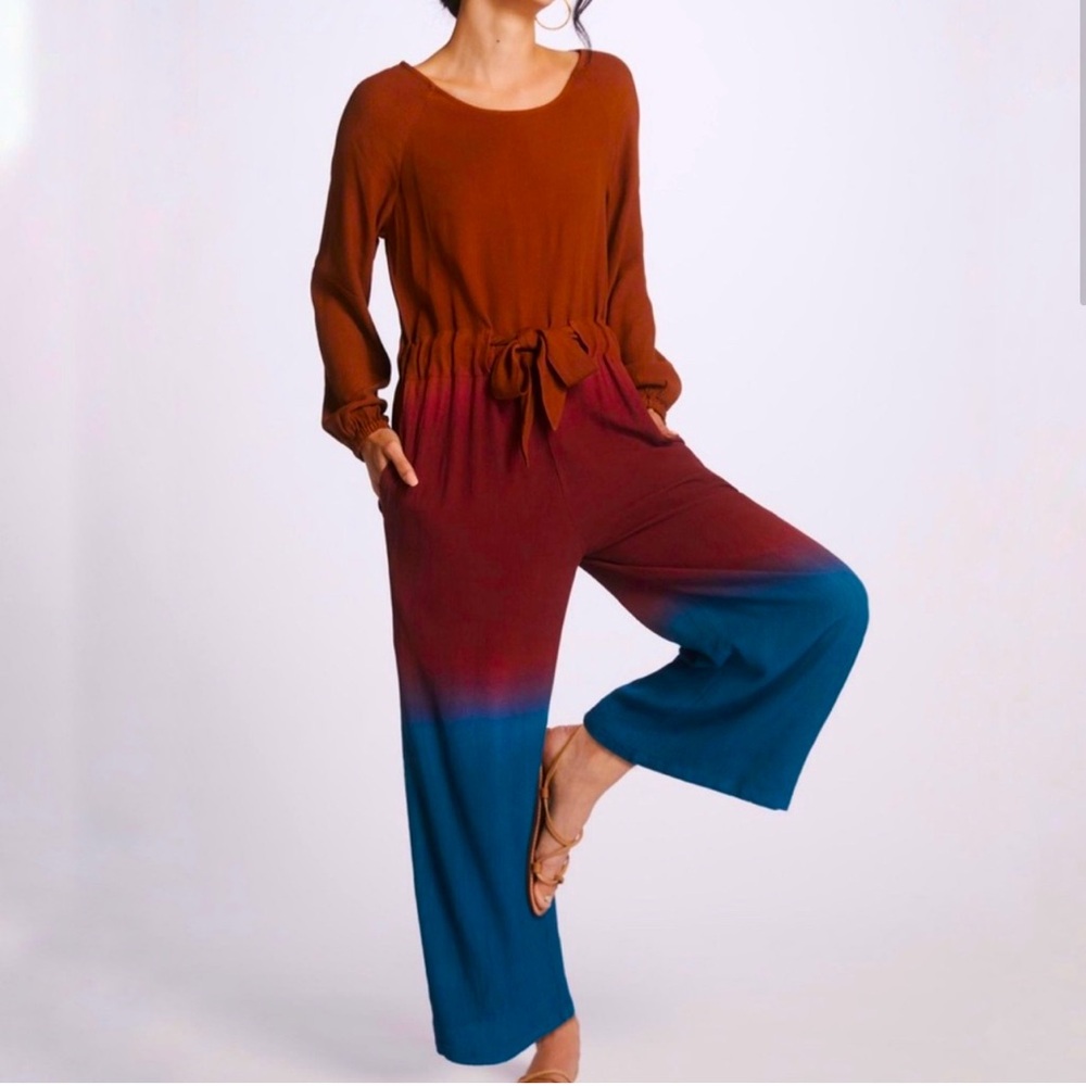 DOLAN/Anthropologie Left Coast Edition Wide Leg Colorful Ombre Jumpsuit *NWOT*
